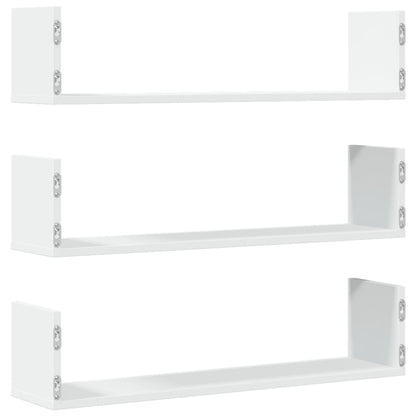 vidaXL Étagères murales 3 pcs Blanc 80x18x18 cm Bois d'ingénierie