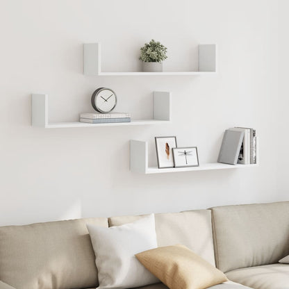 vidaXL Étagères murales 3 pcs Blanc 80x18x18 cm Bois d'ingénierie