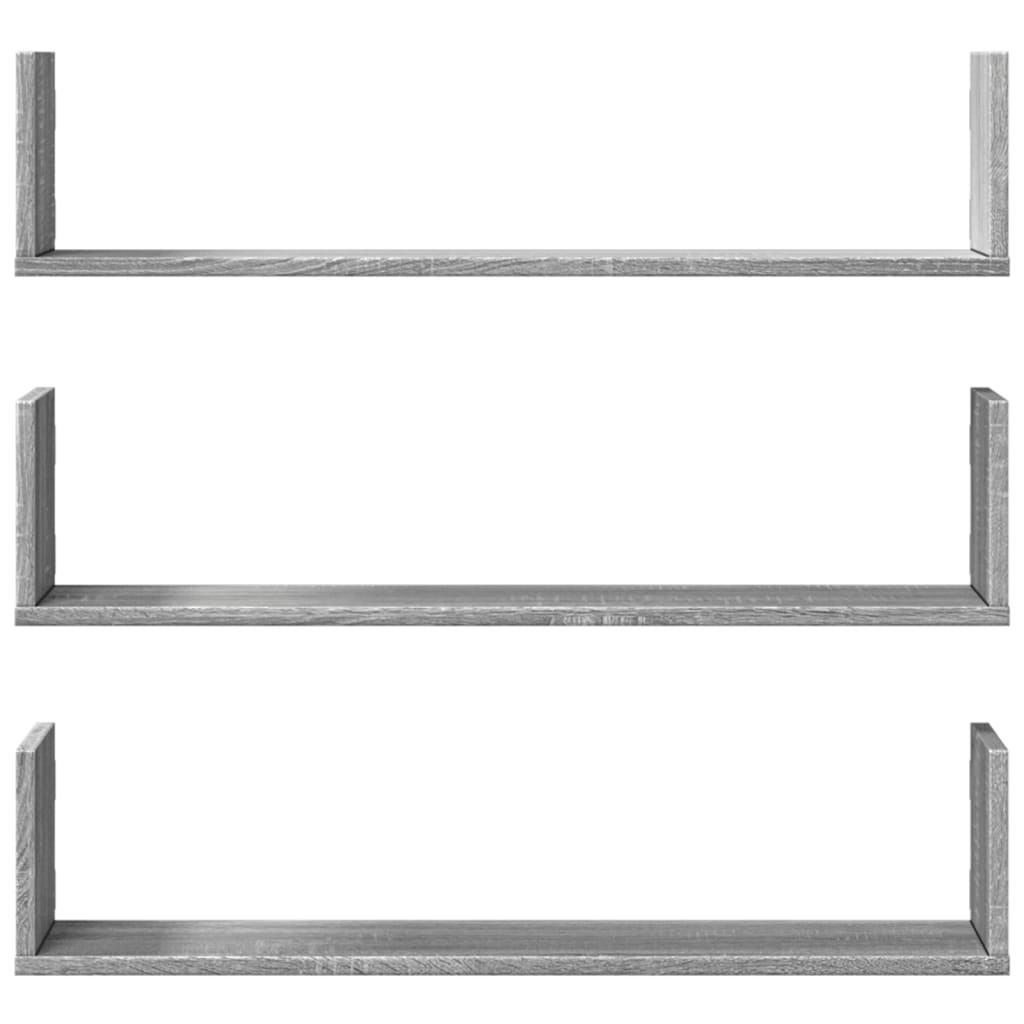 vidaXL Étagères murales 3 pcs Gris sonoma 80x18x18 cm Bois d'ingénierie