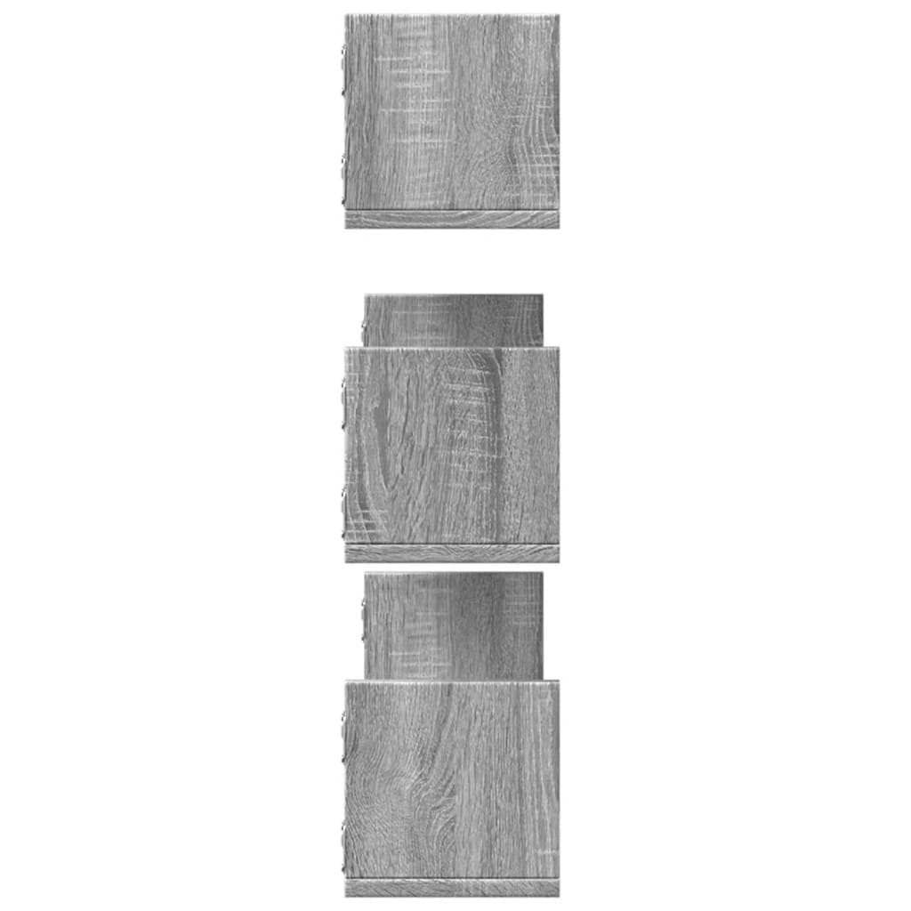 vidaXL Étagères murales 3 pcs Gris sonoma 80x18x18 cm Bois d'ingénierie