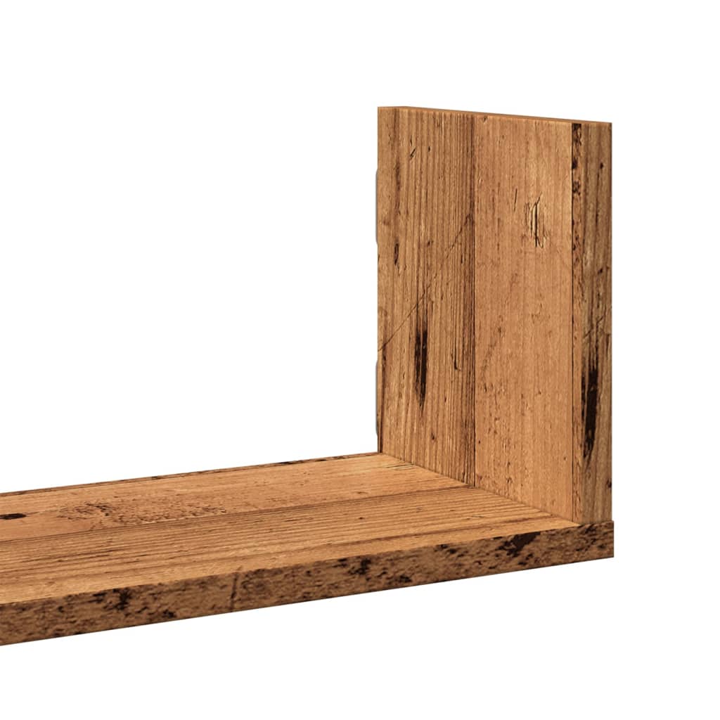 vidaXL Étagères murales 3 pcs aspect bois de récupération 80x18x18 cm Bois d'ingénierie