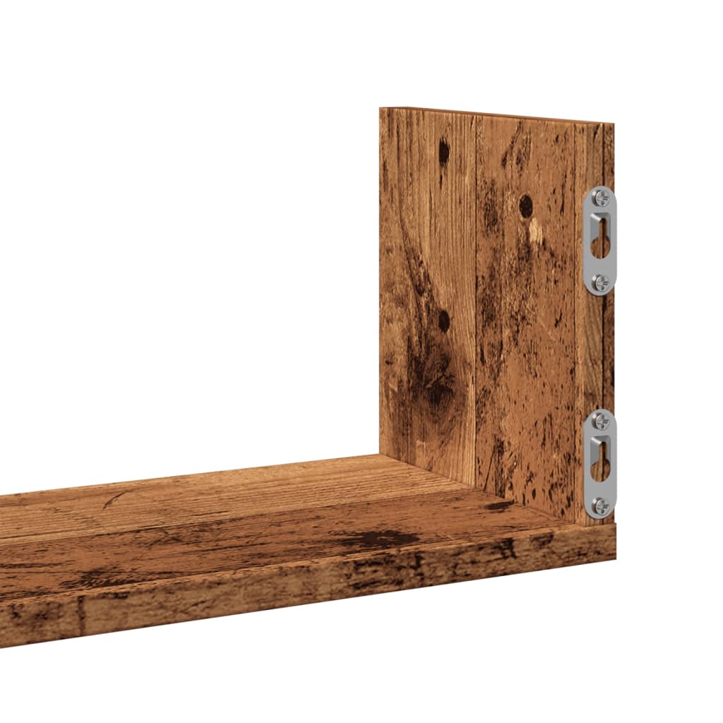 vidaXL Étagères murales 3 pcs aspect bois de récupération 80x18x18 cm Bois d'ingénierie