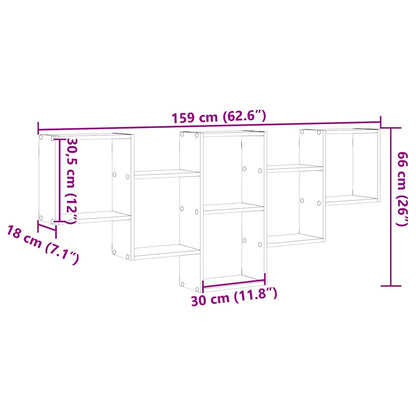 vidaXL Étagère murale gris béton 159x18x66 cm Bois d'ingénierie