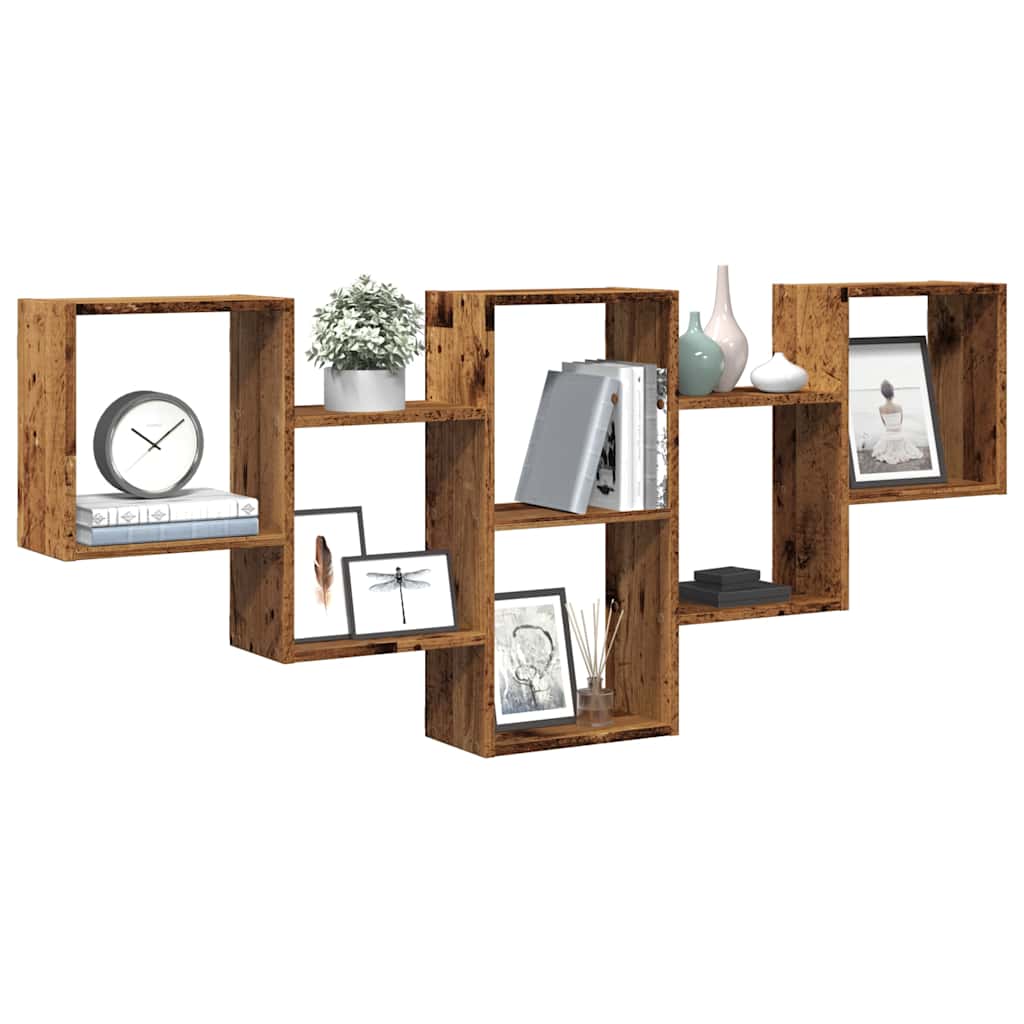 vidaXL Wandregal Altholz-Optik 159x18x66 cm Holzwerkstoff