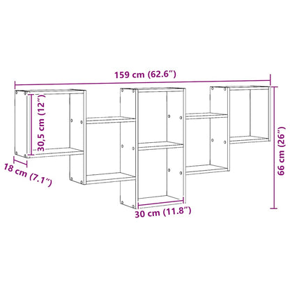vidaXL Wandregal Artisan-Eiche 159x18x66 cm Holzwerkstoff