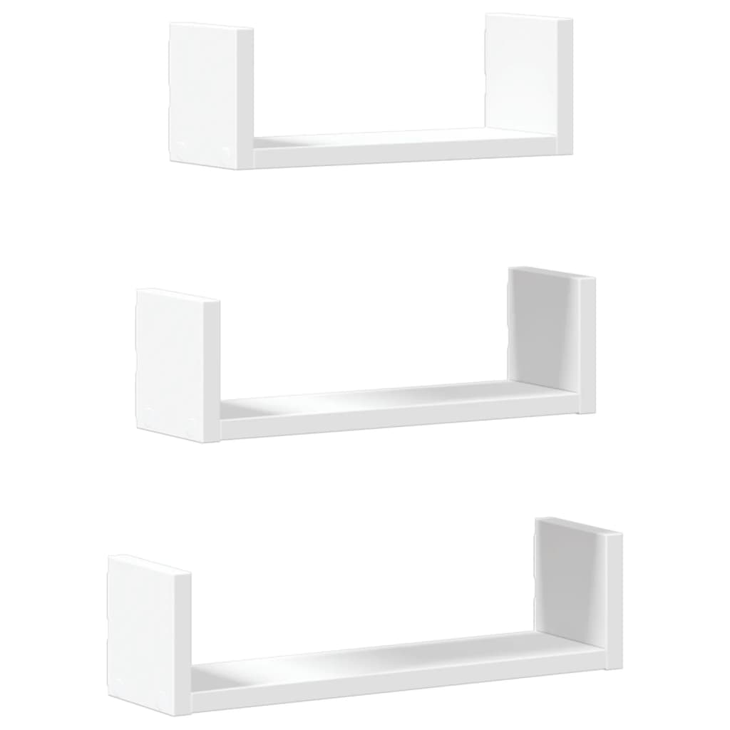 vidaXL Étagère murale 3 pcs Blanc Bois d'ingénierie