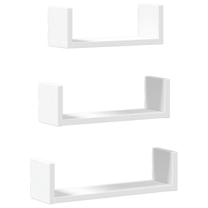 vidaXL Étagère murale 3 pcs Blanc Bois d'ingénierie