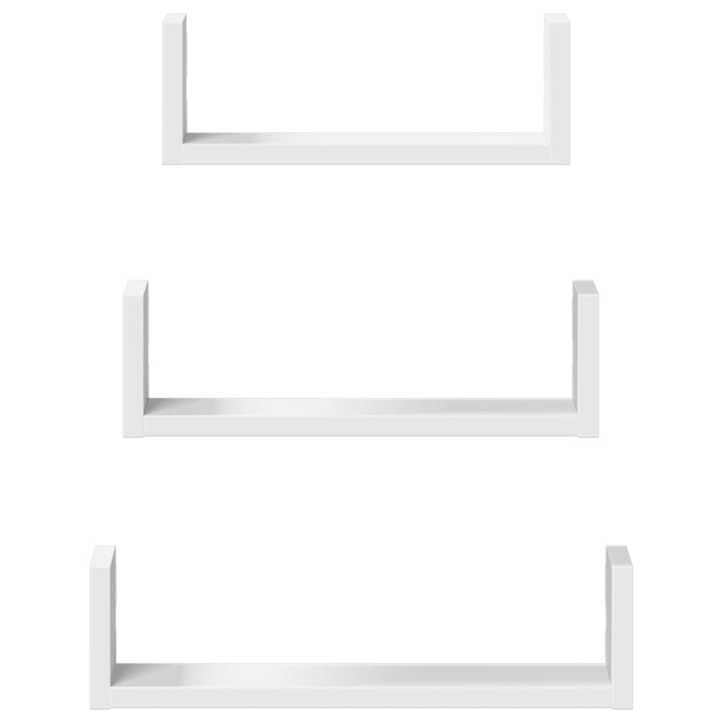 vidaXL Étagère murale 3 pcs Blanc Bois d'ingénierie