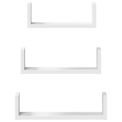 vidaXL Étagère murale 3 pcs Blanc Bois d'ingénierie