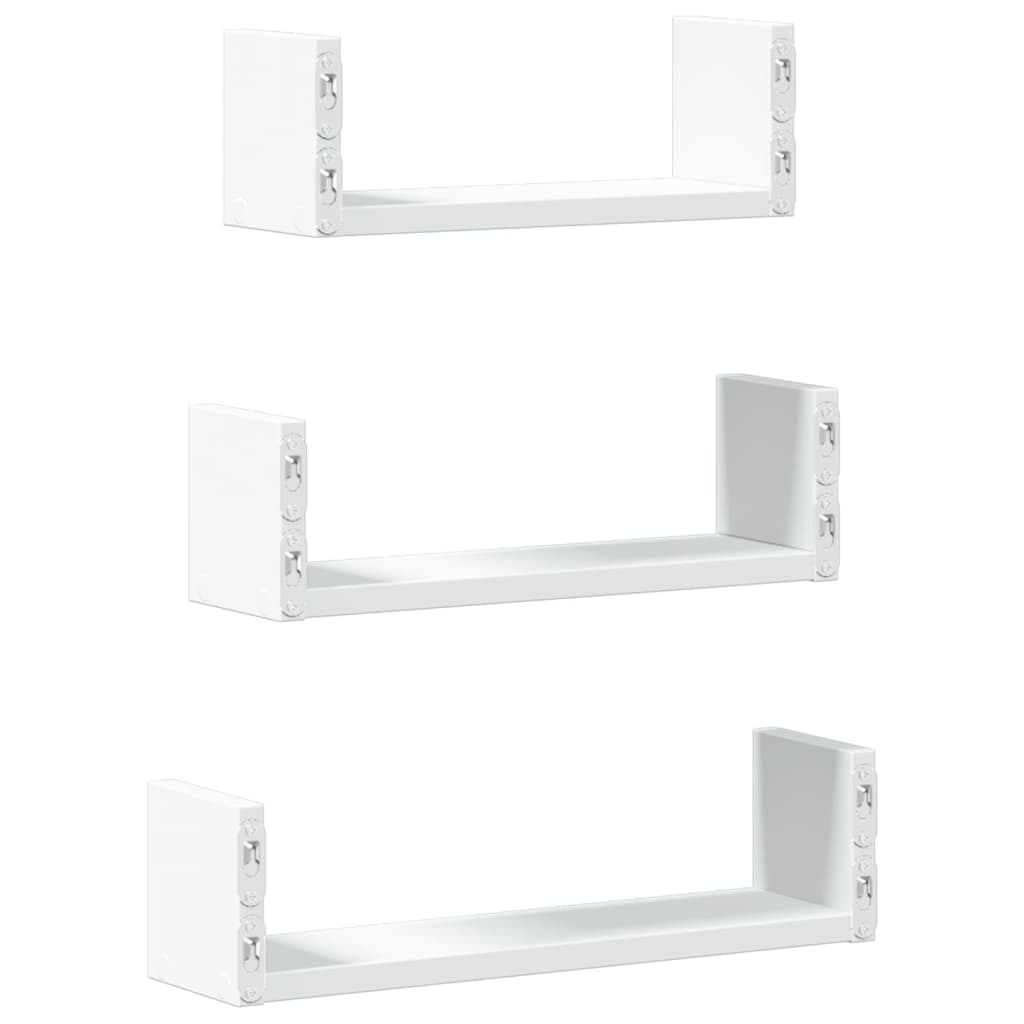 vidaXL Étagère murale 3 pcs Blanc Bois d'ingénierie