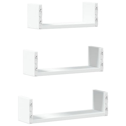 vidaXL Étagère murale 3 pcs Blanc Bois d'ingénierie