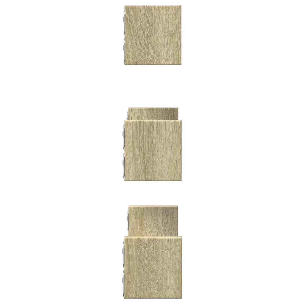 vidaXL Étagère murale 3 pcs chêne Sonoma en bois d'ingénierie