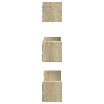 vidaXL Étagère murale 3 pcs chêne Sonoma en bois d'ingénierie