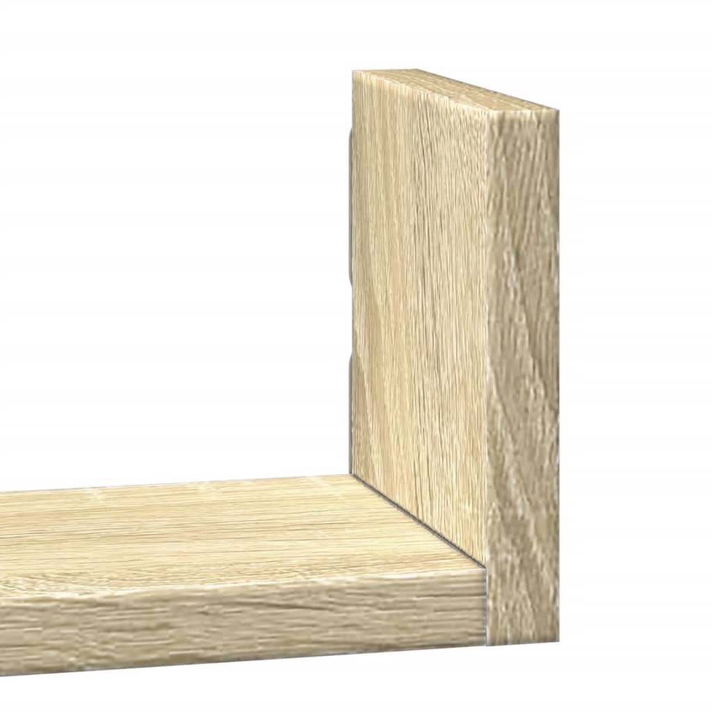 vidaXL Étagère murale 3 pcs chêne Sonoma en bois d'ingénierie