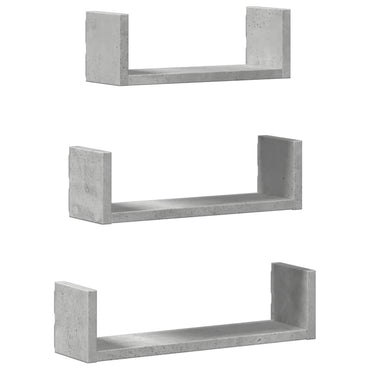 vidaXL Étagère murale 3 pcs Gris béton Aggloméré