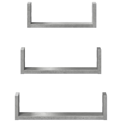 vidaXL Étagère murale 3 pcs Gris béton Aggloméré