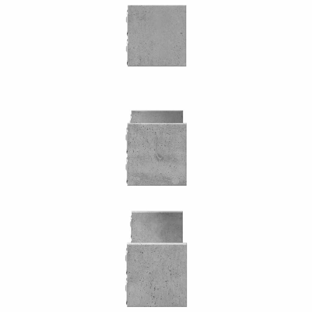 vidaXL Étagère murale 3 pcs Gris béton Aggloméré