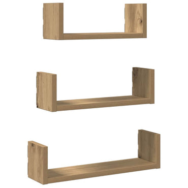 vidaXL Wandregale 3 Stk. Artisan-Eiche Holzwerkstoff