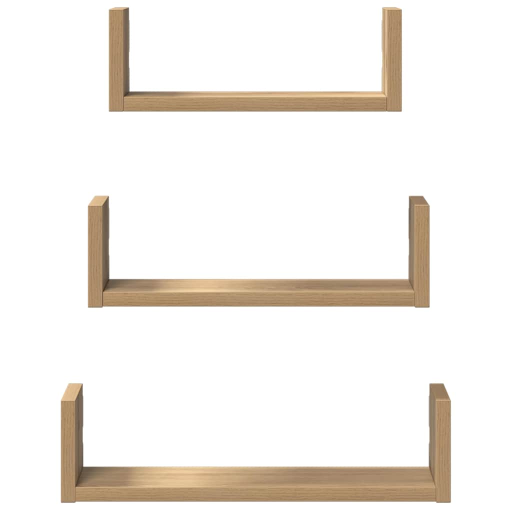 vidaXL Wandregale 3 Stk. Artisan-Eiche Holzwerkstoff