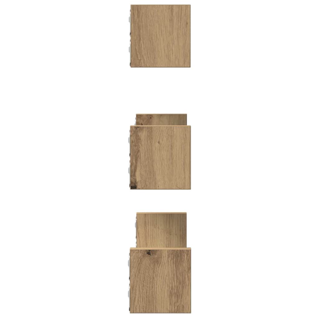 vidaXL Wandregale 3 Stk. Artisan-Eiche Holzwerkstoff