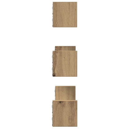 vidaXL Wandregale 3 Stk. Artisan-Eiche Holzwerkstoff