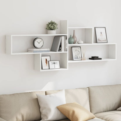 vidaXL Étagère murale Blanc 167,5x18x68 cm Bois d'ingénierie