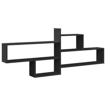 vidaXL Wandregal Schwarz 167,5x18x68 cm Holzwerkstoff