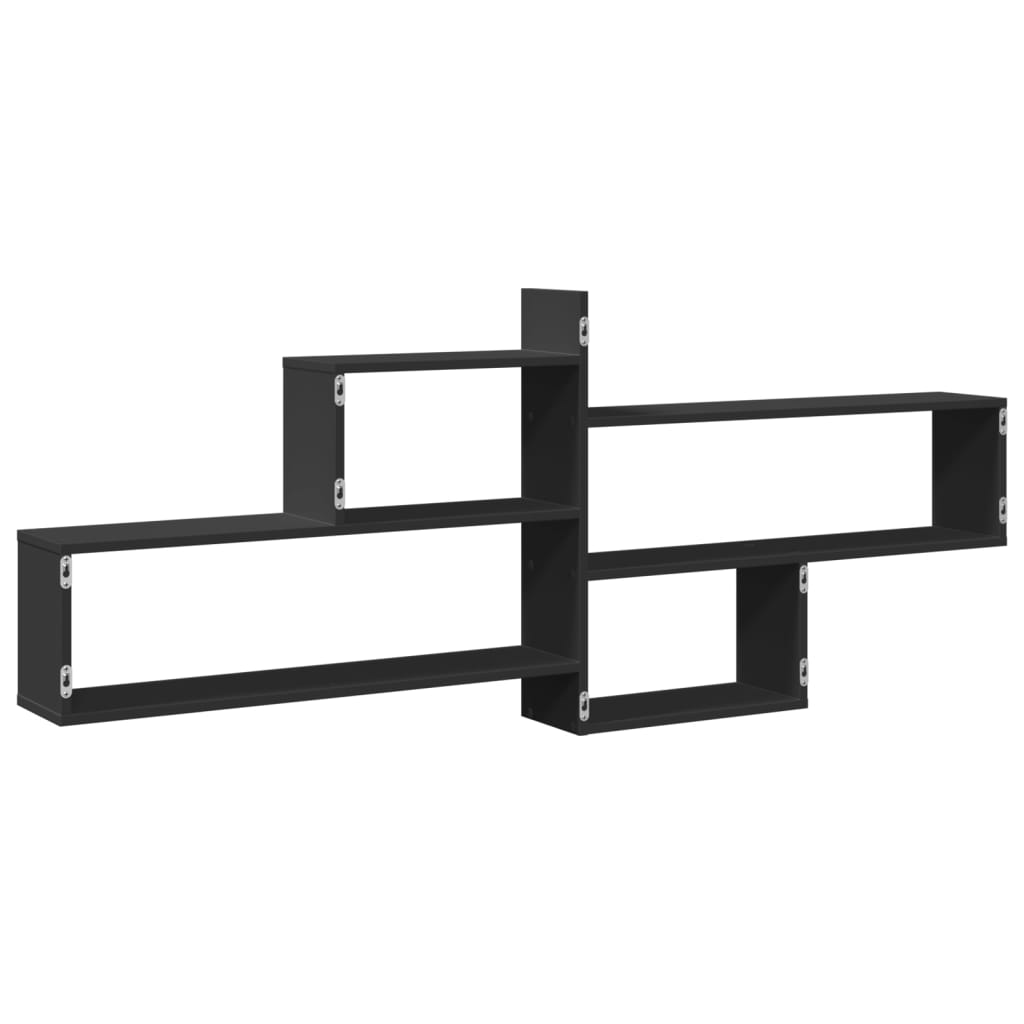 vidaXL Wandregal Schwarz 167,5x18x68 cm Holzwerkstoff