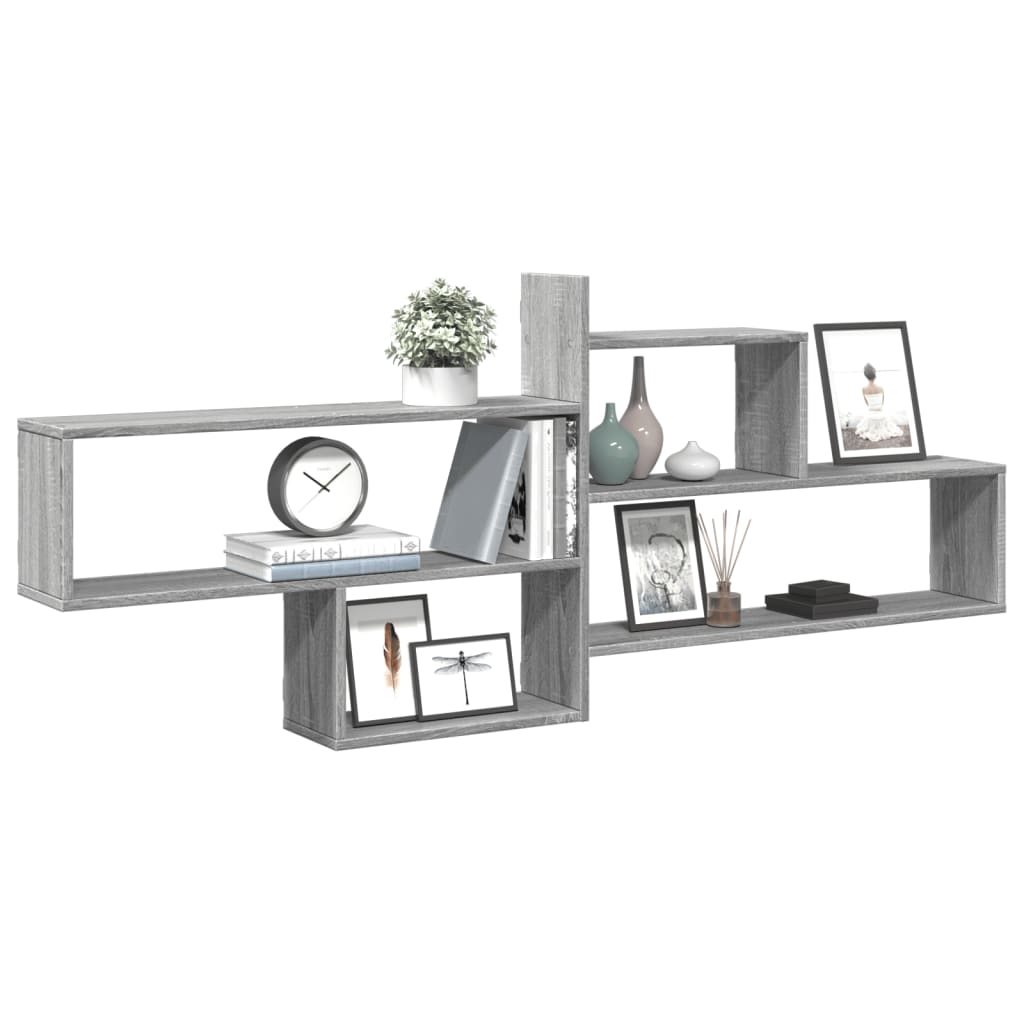 vidaXL Étagère murale gris Sonoma 167,5x18x68 cm, aggloméré