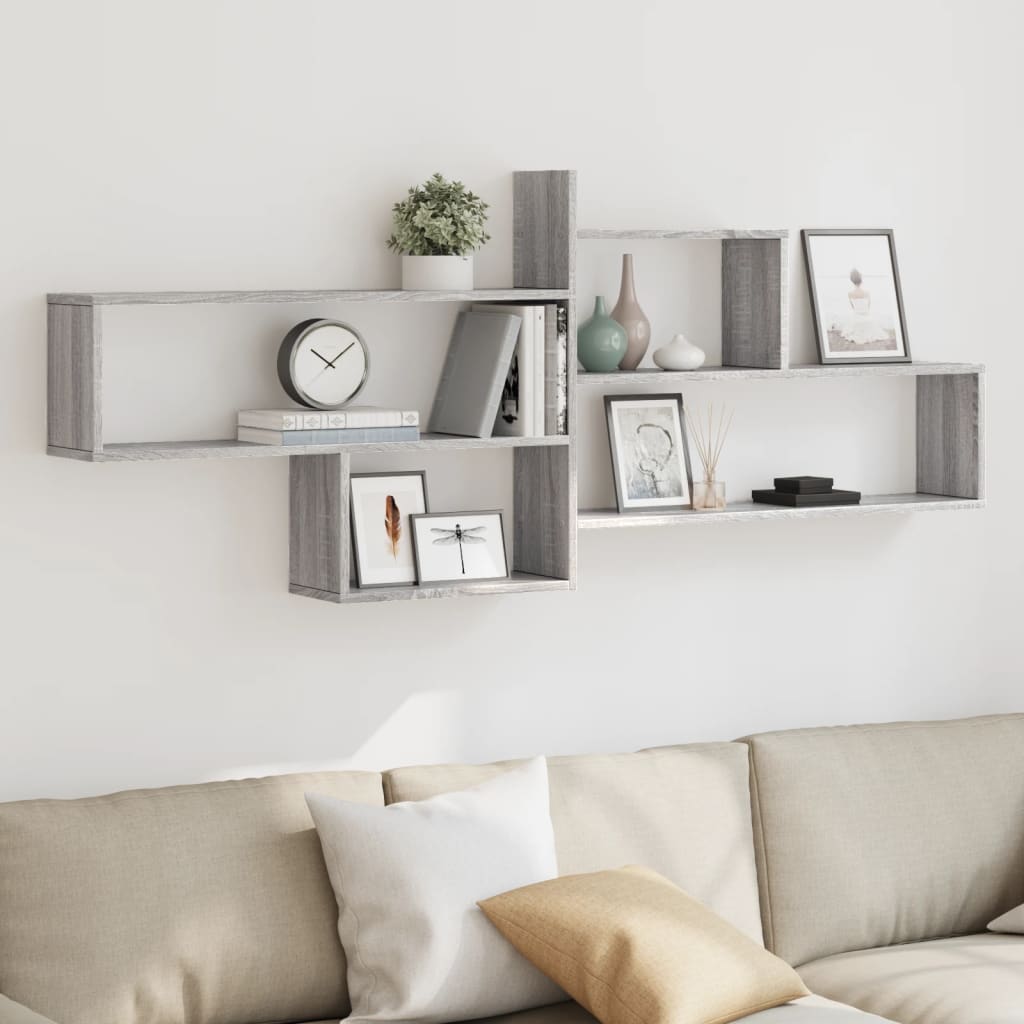 vidaXL Étagère murale gris Sonoma 167,5x18x68 cm, aggloméré