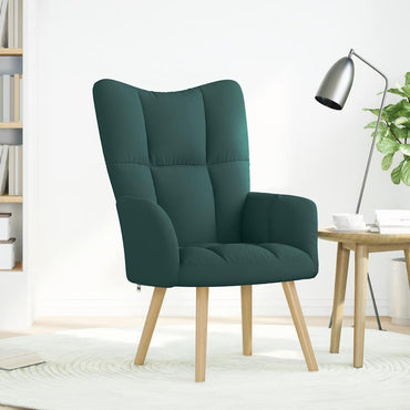 vidaXL Fauteuil relax vert foncé en tissu