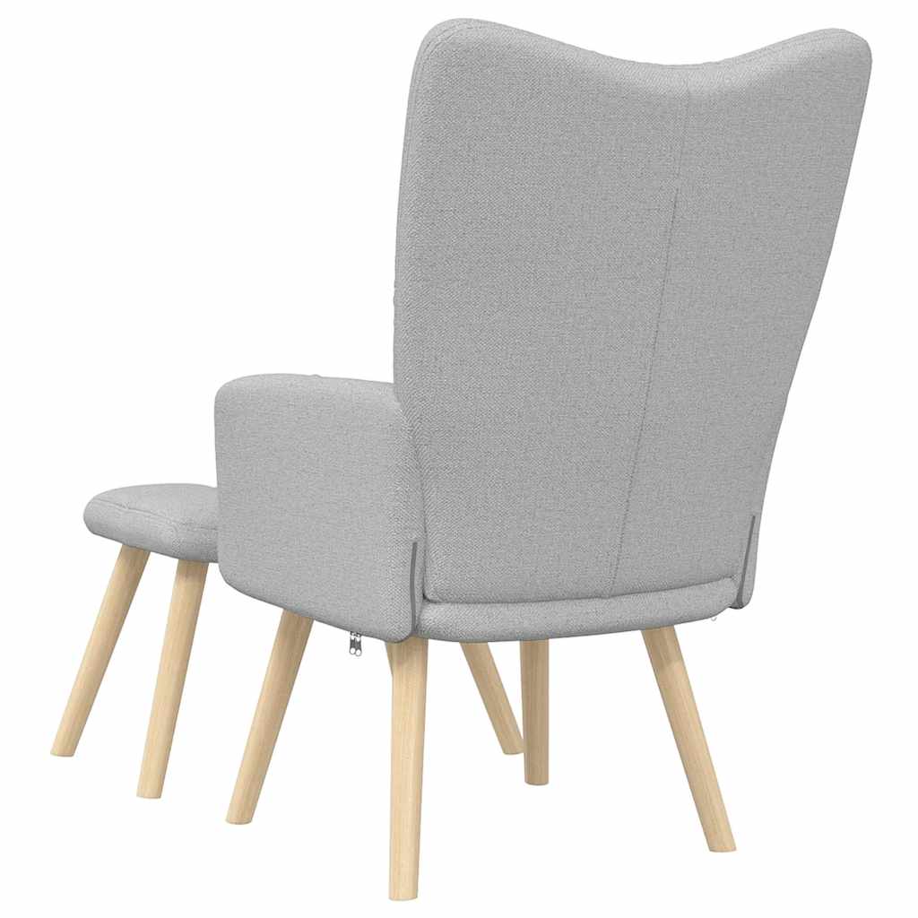 Relaxsessel mit Fußhocker Wolkengrauer Stoff