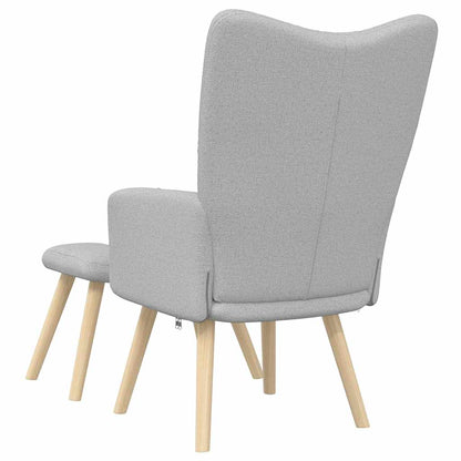Relaxsessel mit Fußhocker Wolkengrauer Stoff
