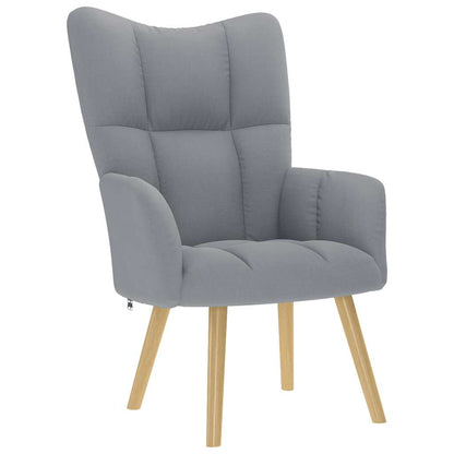 vidaXL Fauteuil de relaxation avec tabouret Tissu Gris clair