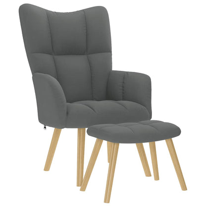 vidaXL Fauteuil relax avec repose-pieds gris foncé en tissu