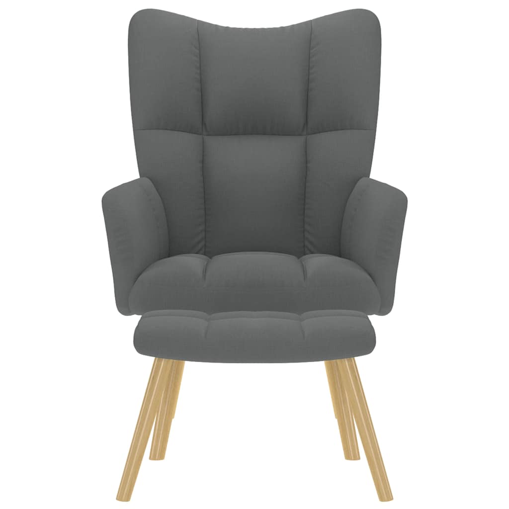 vidaXL Fauteuil relax avec repose-pieds gris foncé en tissu