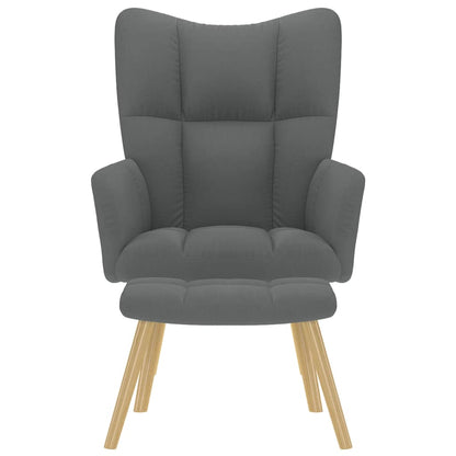 vidaXL Fauteuil relax avec repose-pieds gris foncé en tissu