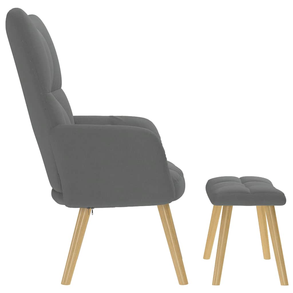 vidaXL Fauteuil relax avec repose-pieds gris foncé en tissu