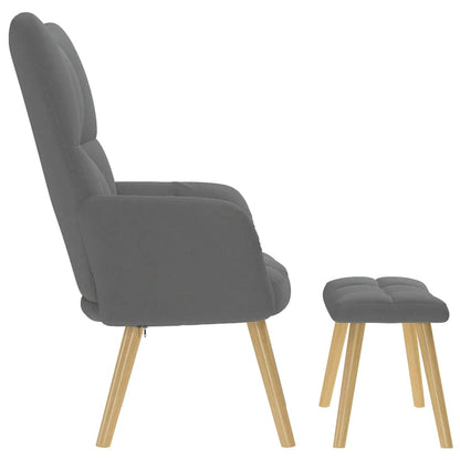 vidaXL Fauteuil relax avec repose-pieds gris foncé en tissu