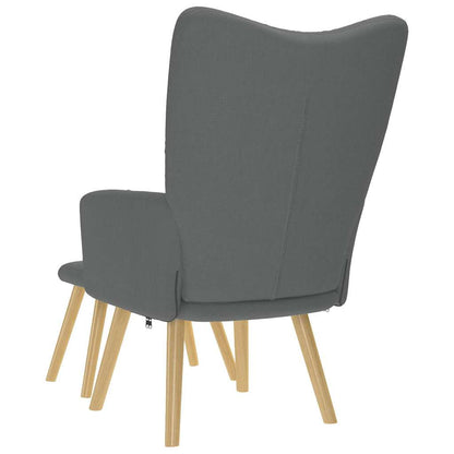 vidaXL Fauteuil relax avec repose-pieds gris foncé en tissu