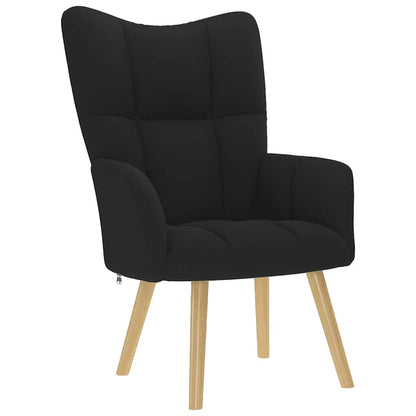 vidaXL Relaxsessel mit Hocker Schwarz Stoff