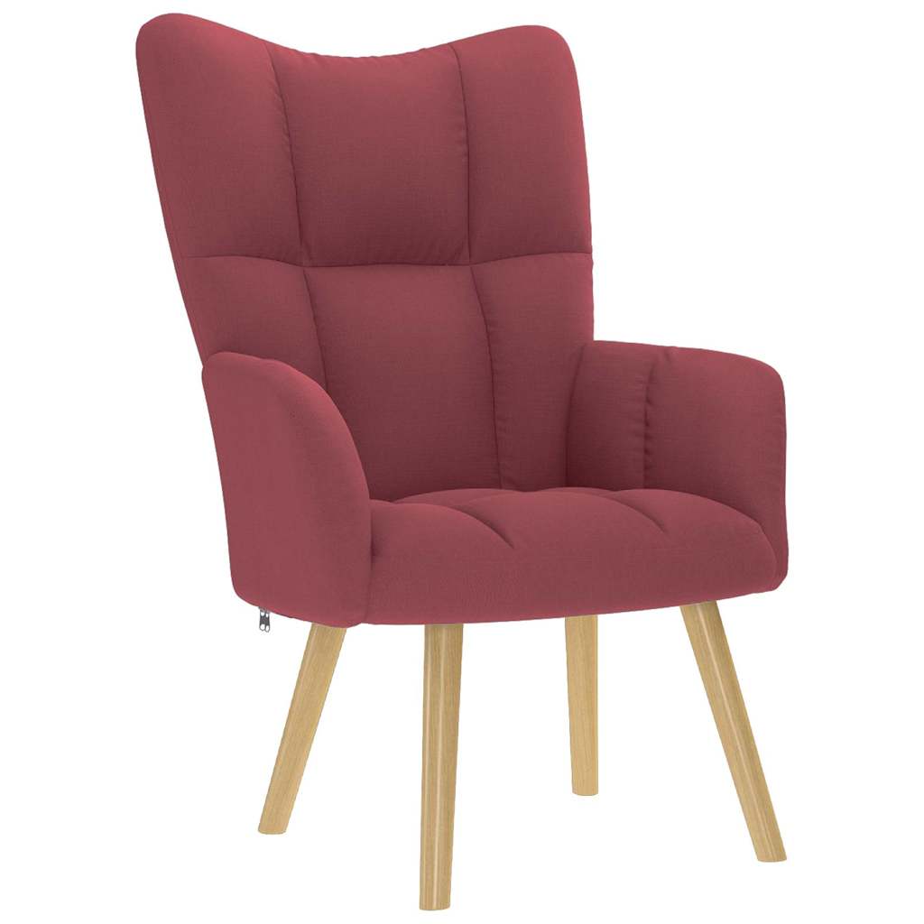 vidaXL Relaxsessel mit Hocker Weinrot Stoff