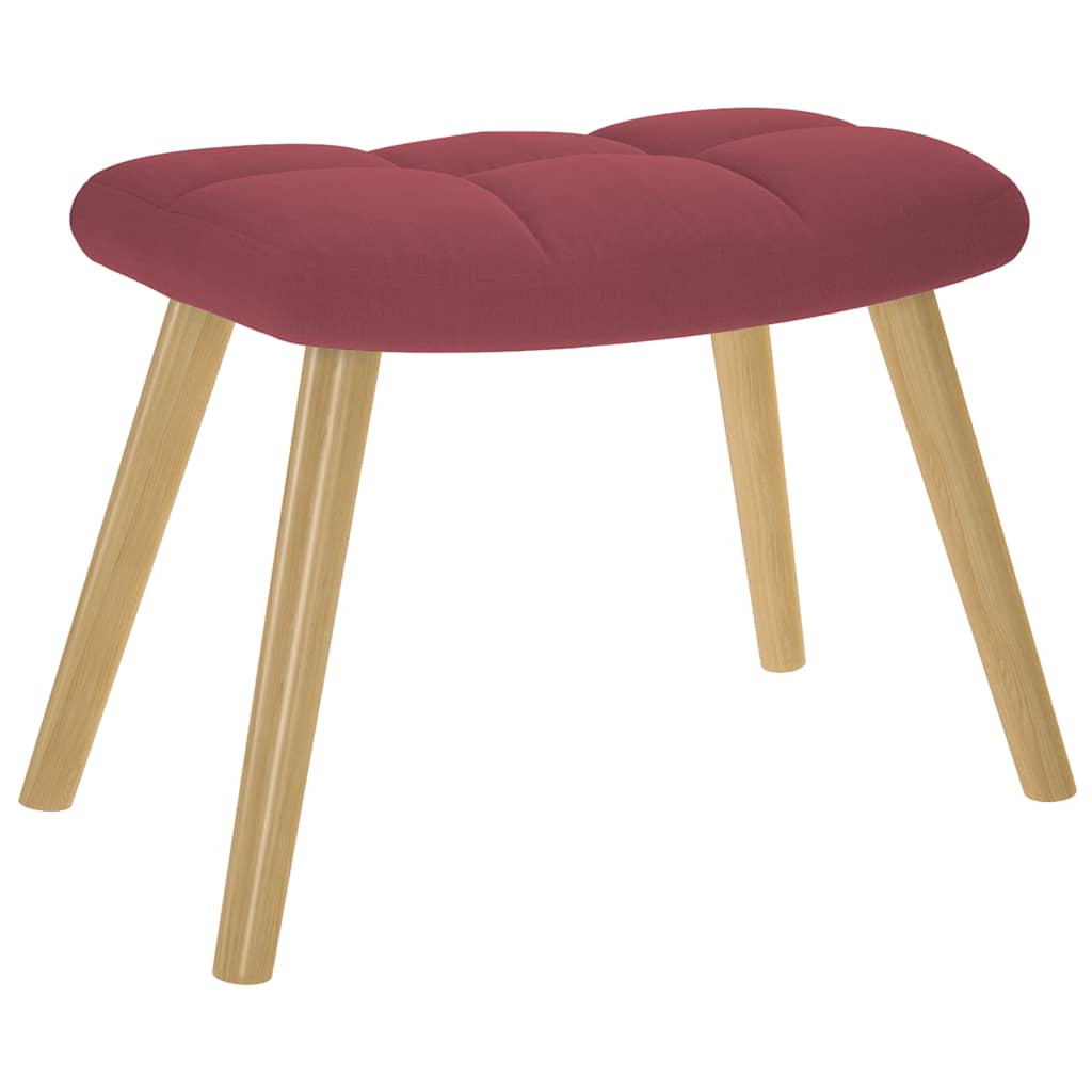vidaXL Relaxsessel mit Hocker Weinrot Stoff