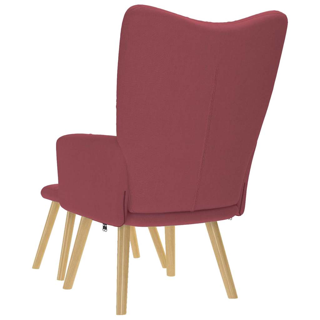 vidaXL Relaxsessel mit Hocker Weinrot Stoff