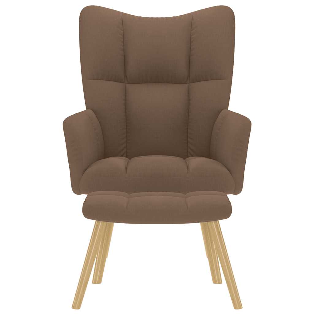 vidaXL Relaxsessel mit Hocker Braun Stoff