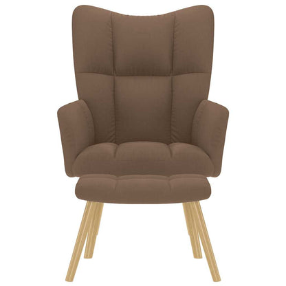 vidaXL Relaxsessel mit Hocker Braun Stoff
