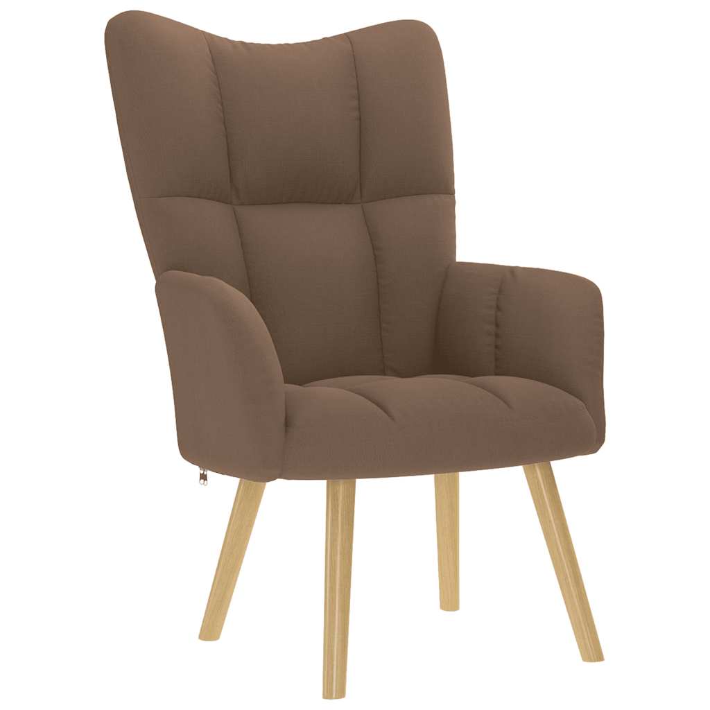 vidaXL Relaxsessel mit Hocker Braun Stoff