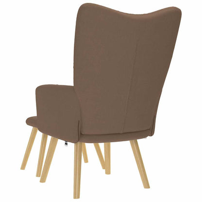 vidaXL Relaxsessel mit Hocker Braun Stoff