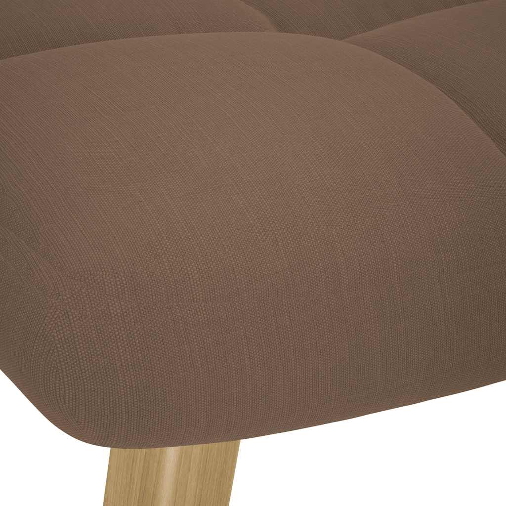 vidaXL Relaxsessel mit Hocker Braun Stoff