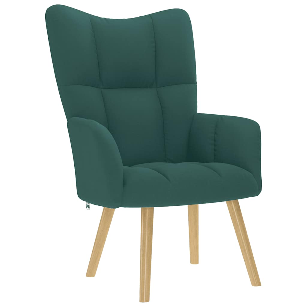 vidaXL Relaxsessel mit Hocker Dunkelgrün Stoff